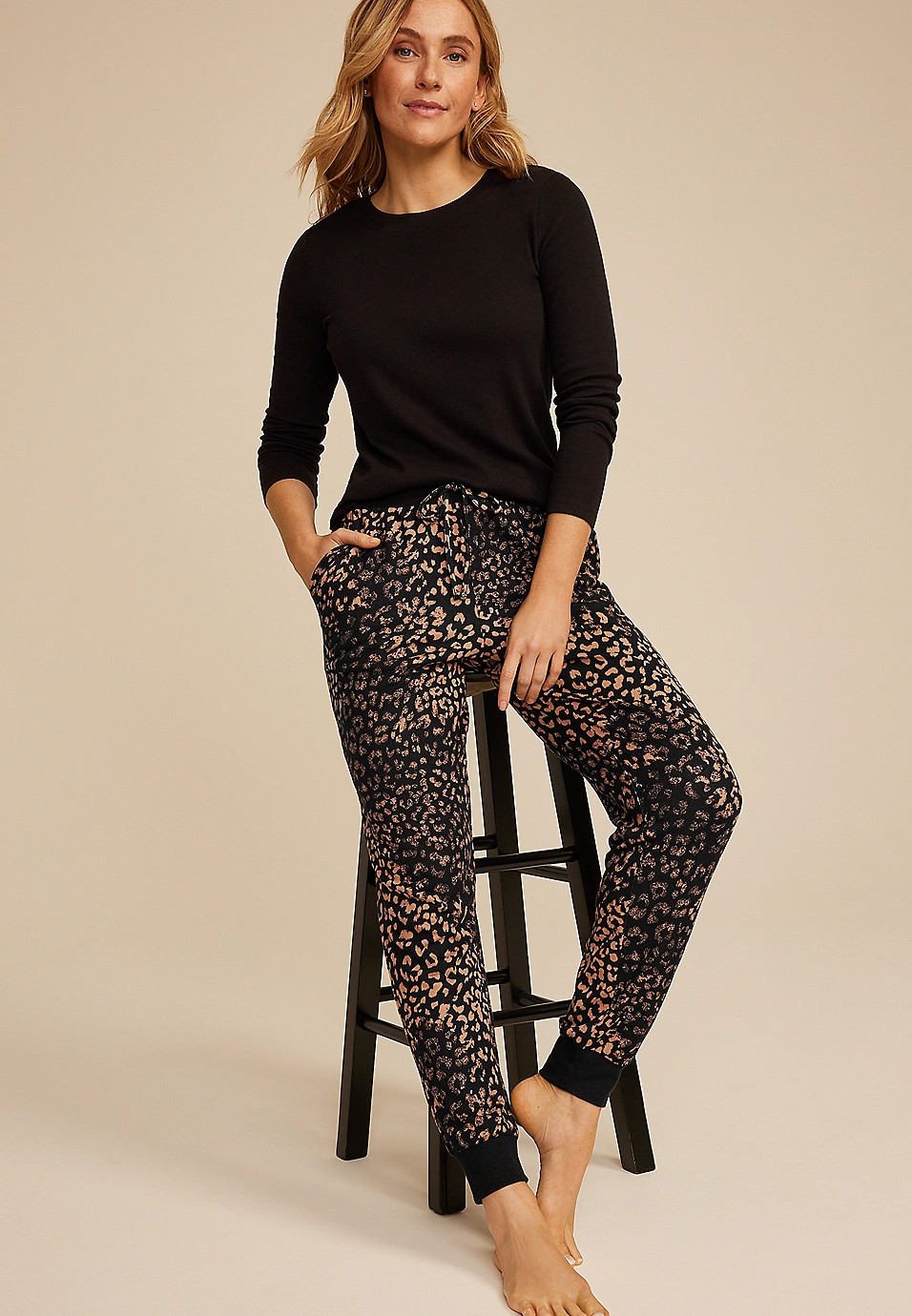 Animal Print Jogger Pajama Pants | Maurices