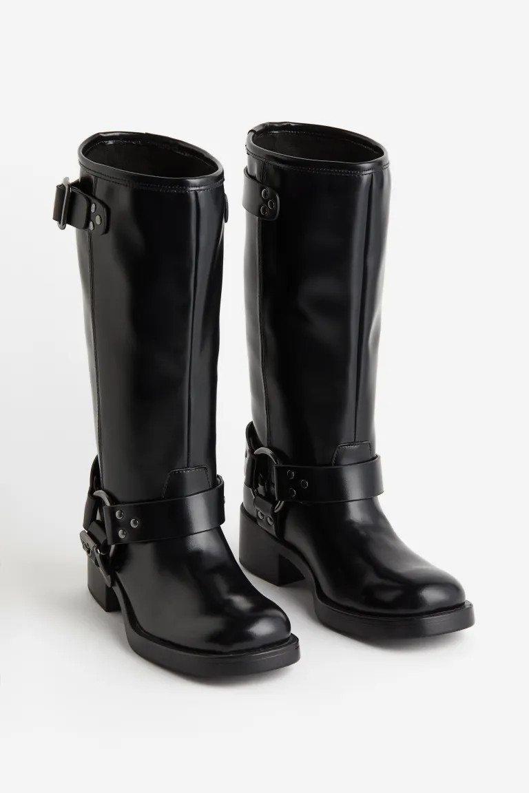 Biker boots - Black - Ladies | H&M GB | H&M (UK, MY, IN, SG, PH, TW, HK)