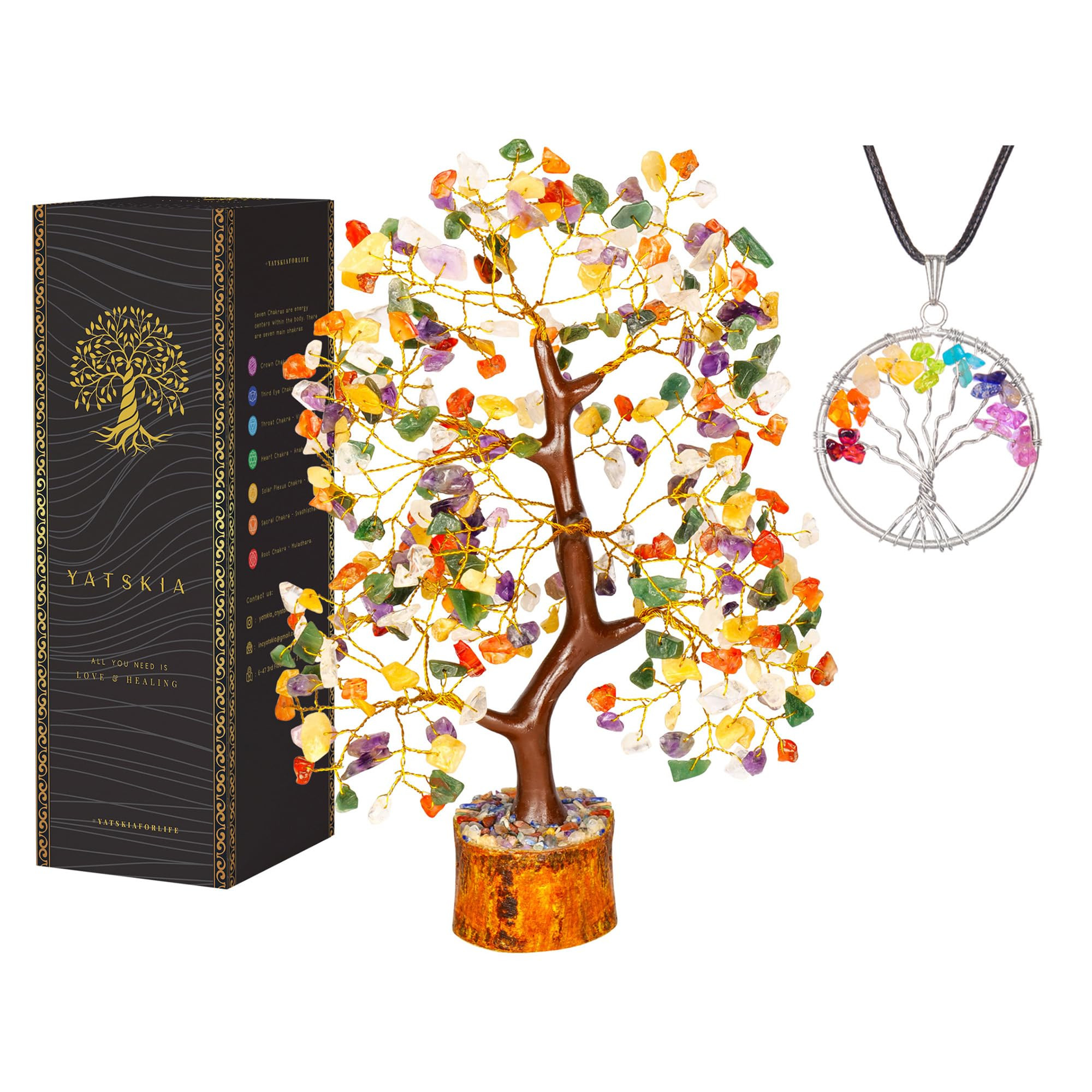 YATSKIA Lapis Lazuli Crystal Tree of Life - Healing Crystals and Stones - Crystals Decor - Crysta... | Amazon (US)