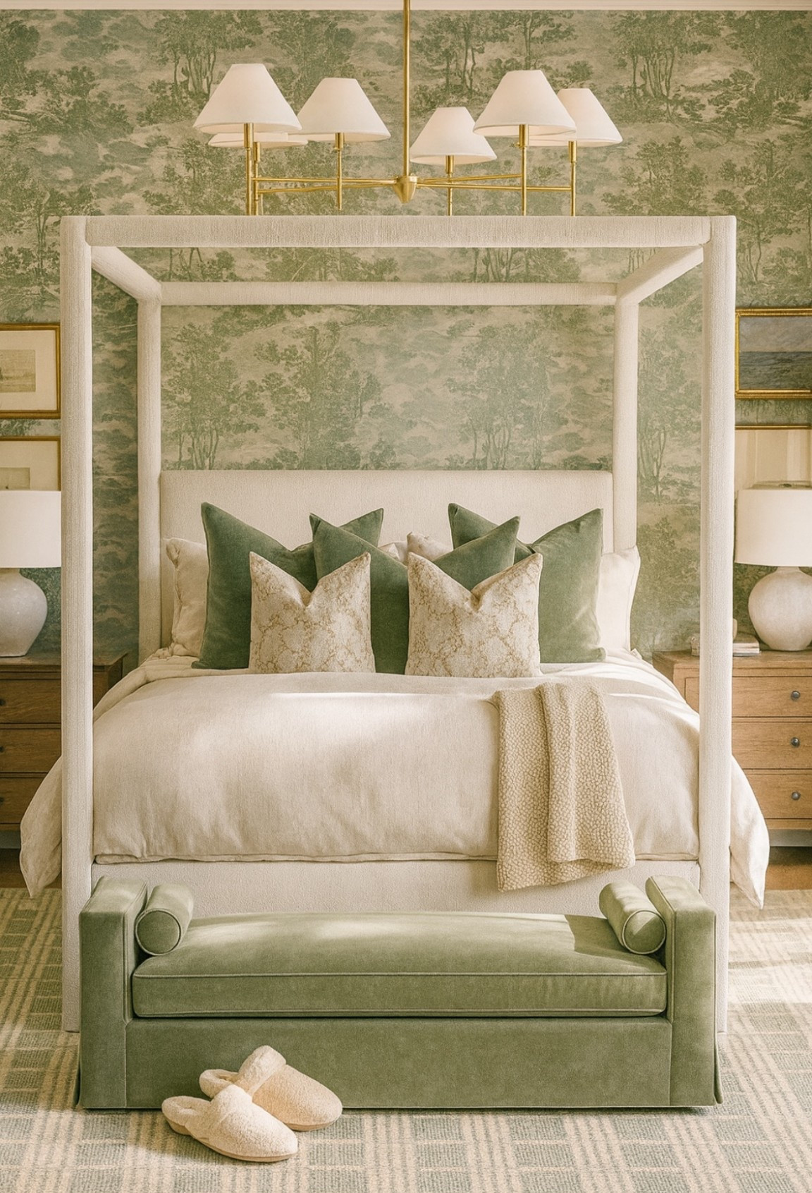 Shades of green 

#bedroom #bed #homedecor #wallpaper 

#LTKHome #LTKSaleAlert