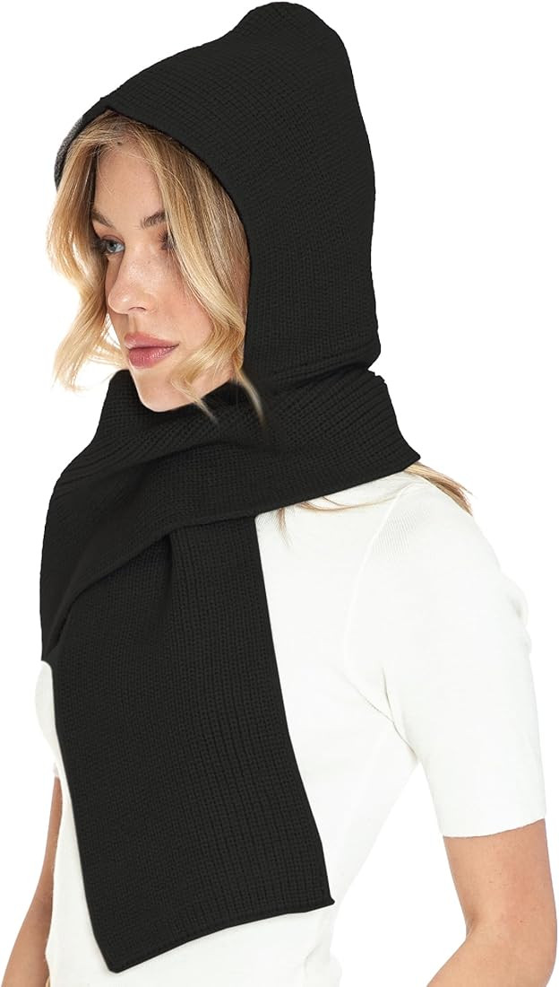 BASICO 5 Colors Knitted Hooded Scarf for Women Men Winter Balaclava - Cream White, Caramel, Light... | Amazon (US)