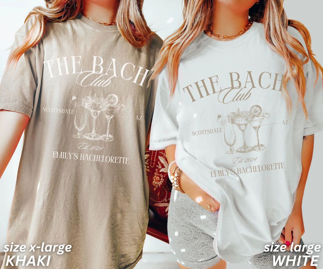 Bachelorette Party Shirts, the Bach Club Bachelorette Shirts, Custom Bachelorette Shirts, Persona... | Etsy (US)