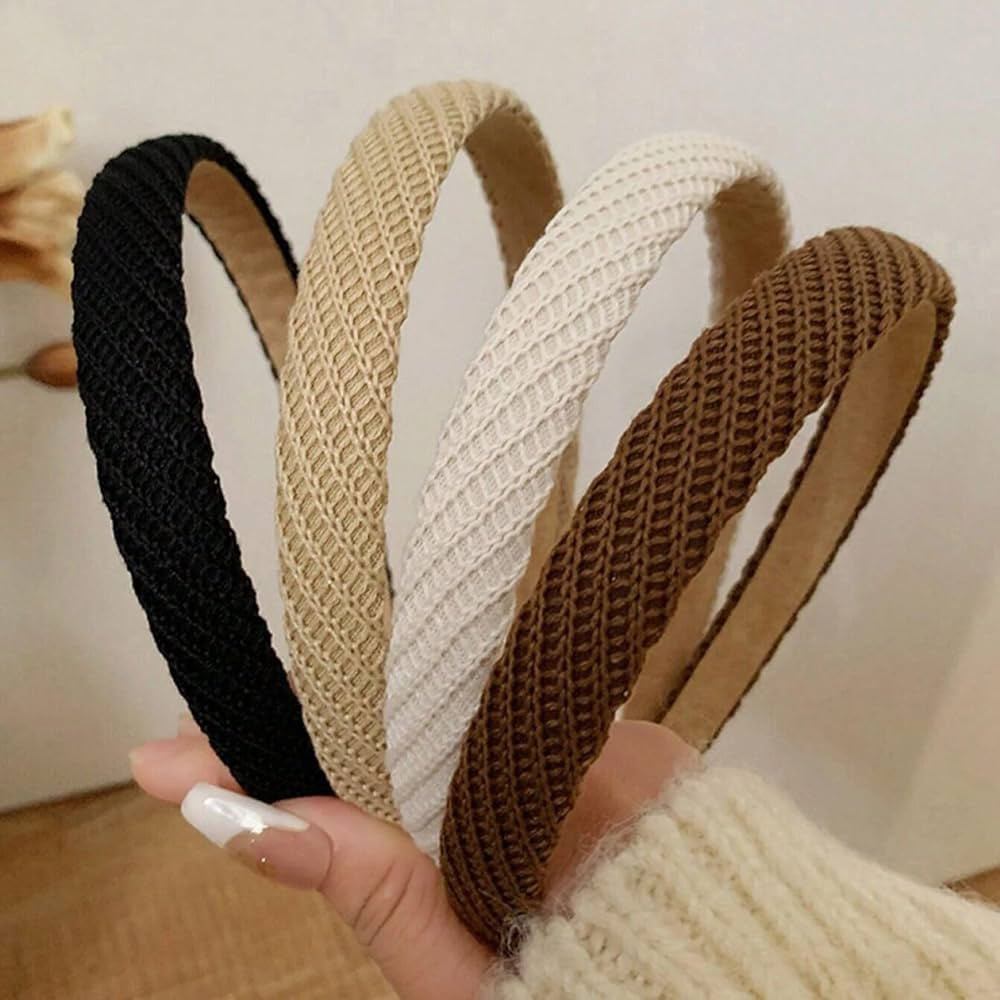 Headbands for Women Thin Knitted Hairbands Fashion Non Slip Headband for Women's Hair Cute Solid ... | Amazon (US)