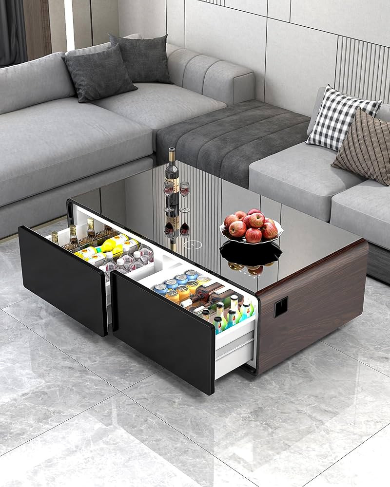 LIVTAB Smart Coffee Table, 27.8" D x 51" W x 18.1" H, Living Room Table with Built in Fridge and ... | Amazon (US)