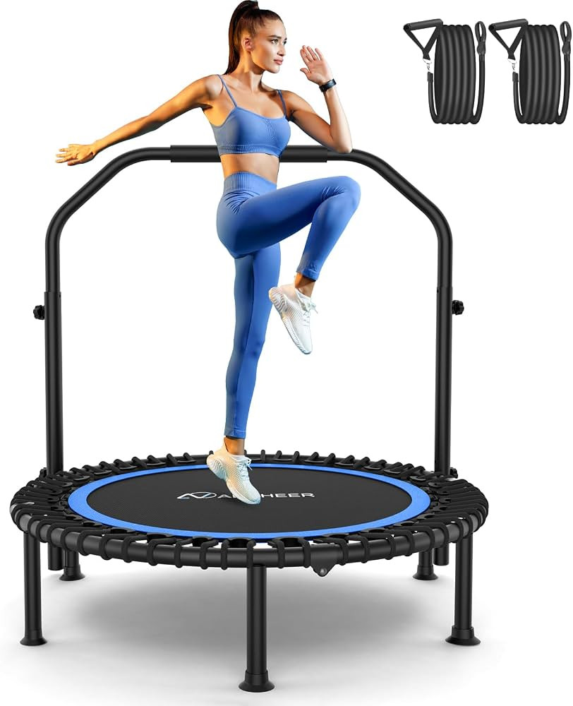 Bungee Rebounder Trampoline,ANCHEER 40/48" Foldable Fitness Trampoline with 4 Level Adjustable Ha... | Amazon (US)