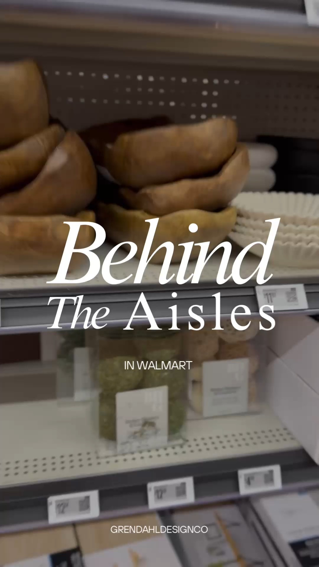 Behind the aisles in Walmart.  Decor 