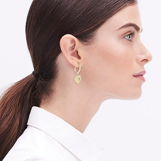 Gold heart earrings | J.Crew Factory