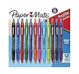 Amazon.com: Paper Mate Profile Retractable Ballpoint Pens, Bold Point (1.4mm), Assorted, 12 Count... | Amazon (US)
