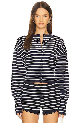 LIONESS Head in The Clouds Cardigan in Navy Stripe from Revolve.com | Revolve Clothing (Global)