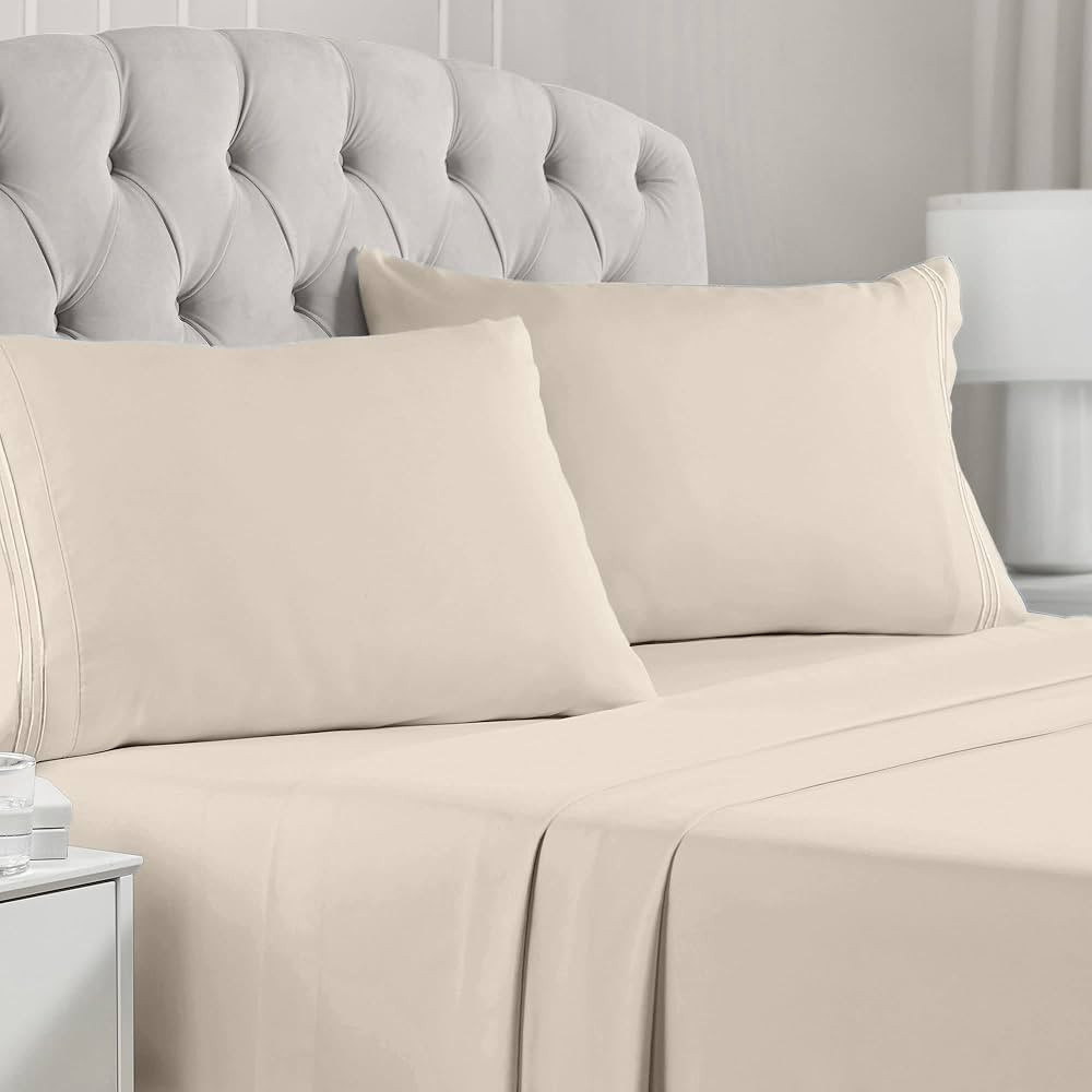 Mellanni King Size Sheets Set - 4 PC Iconic Collection Bedding Sheets & Pillowcases - Luxury, Ext... | Amazon (US)