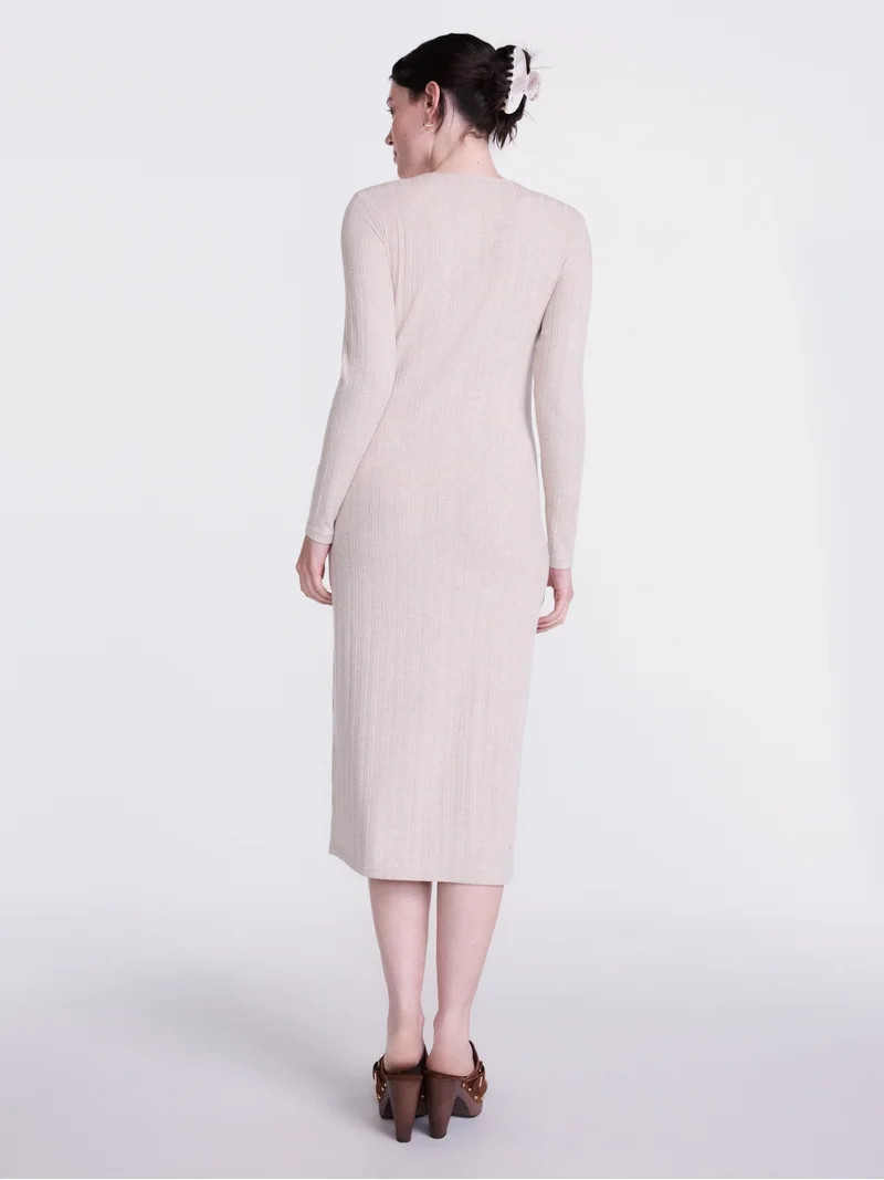 Scenario Women's Cardigan Midi Dress with Long Sleeves, Sizes XS-XXXL | Walmart (US)