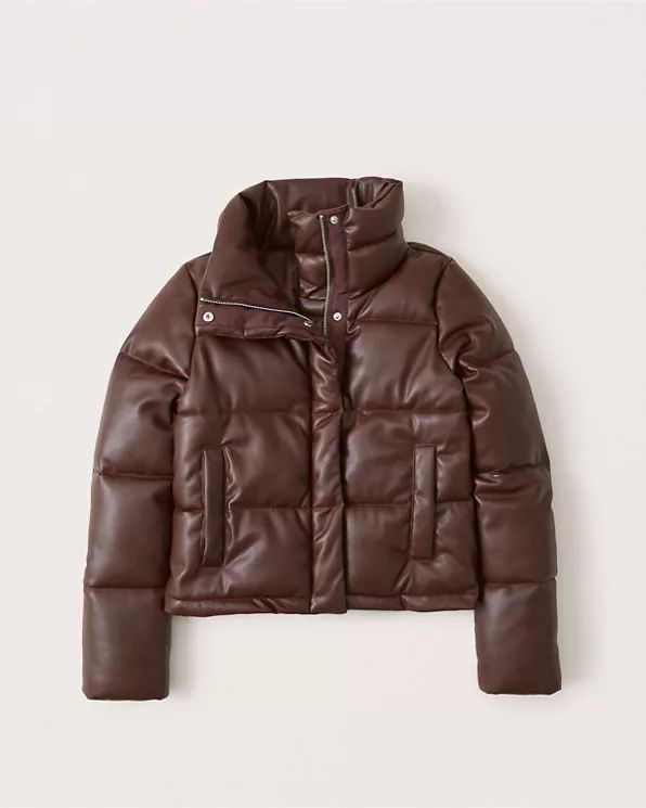 Faux Leather Mini Puffer | Abercrombie & Fitch (US)