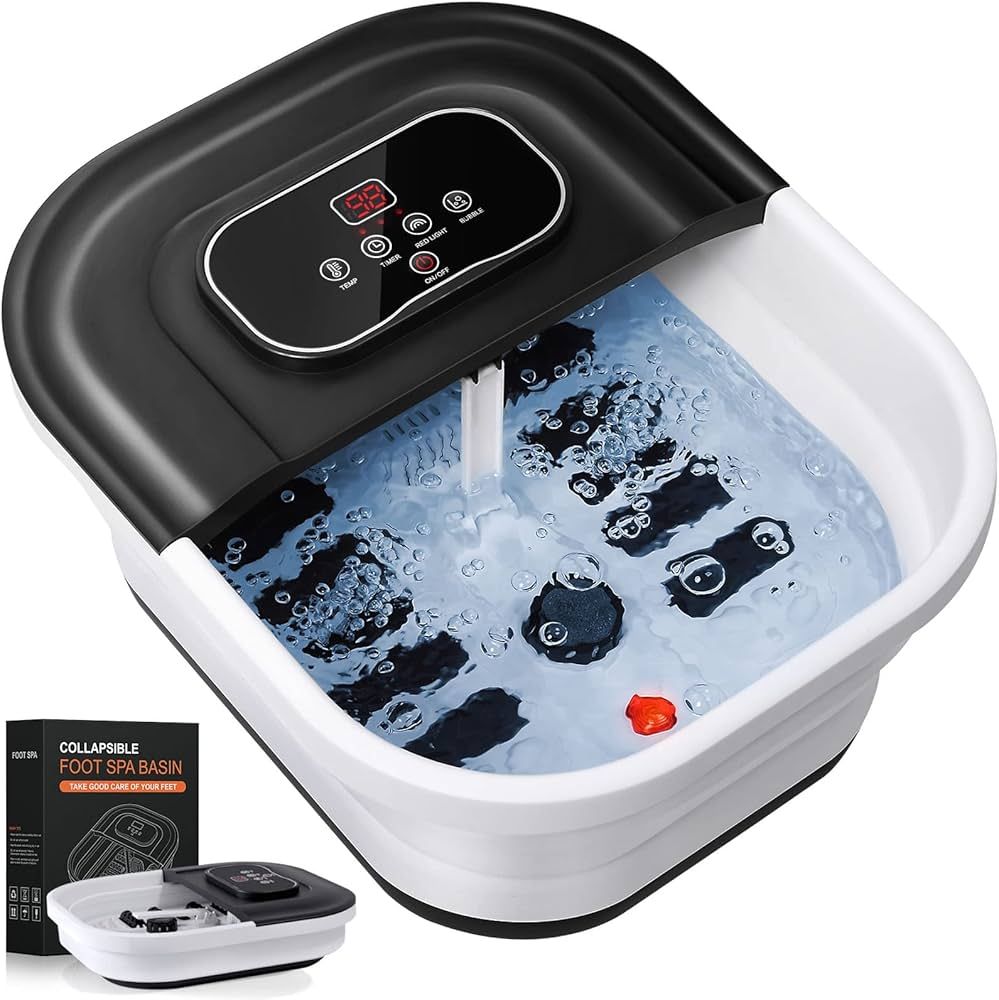 Kalafun Pedicure Foot Spa Bath Massager - Collapsible Foot Bath Spa with Heat and Massage and Jet... | Amazon (US)