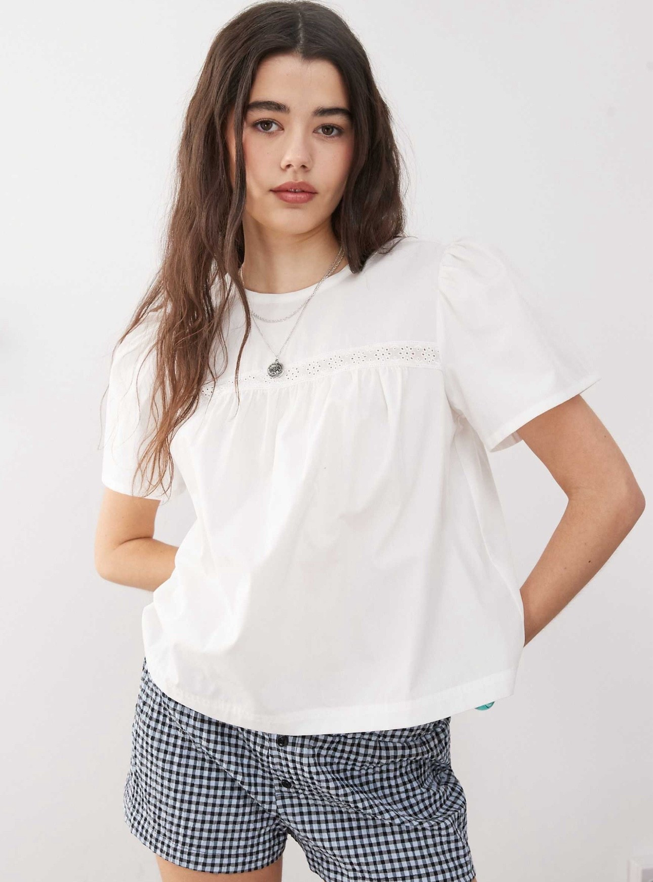 White Poplin Top