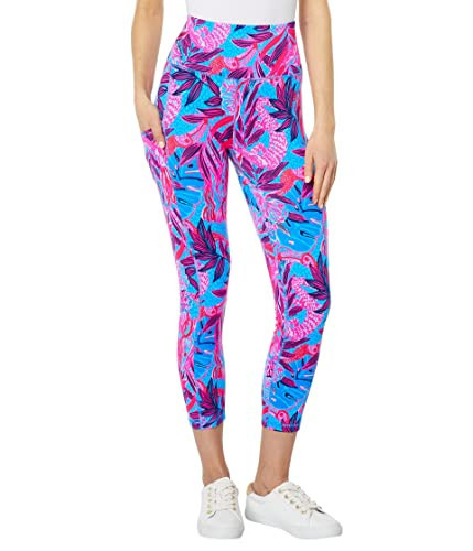 Lilly Pulitzer UPF 50+ High-Rise Leggings for Women - Flat Elastic Waistband and Fitted Silhouette, Comfy and Stylish Leggings Ruby Red Wild Times XXS One Size | Amazon (US)