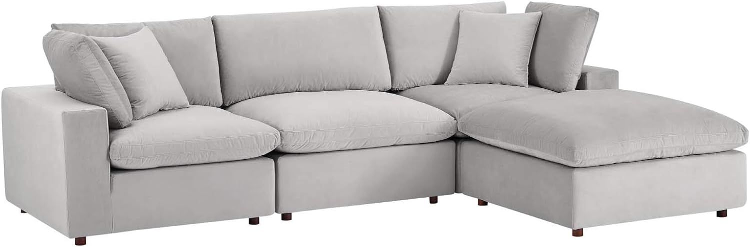 Modway Commix Modular Sofa, Reclining Sectional, Light Gray Performance Velvet | Amazon (US)