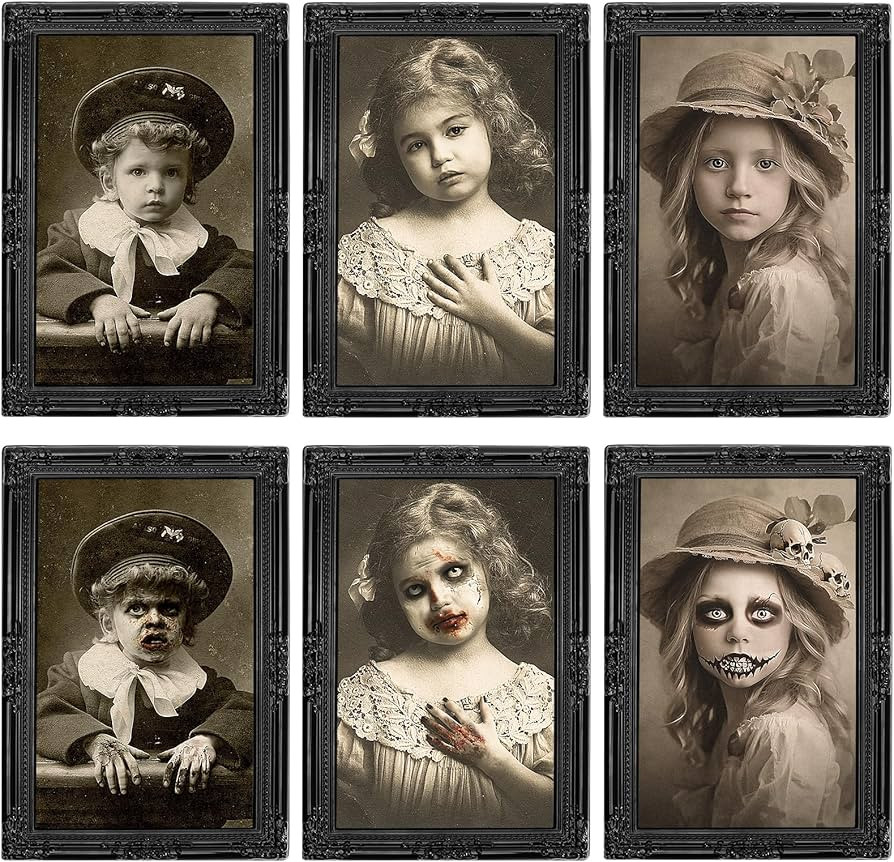 Halloween Decorations Indoor Scary Wall Decor, 3Pack 3D Changing Face Moving Picture Frames Portr... | Amazon (US)