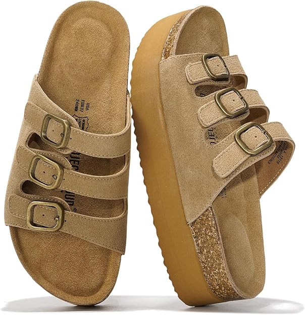 Project Cloud 100% Genuine Leather Platform Sandals Women Footwear - Comfortable Womens Slides Me... | Amazon (US)