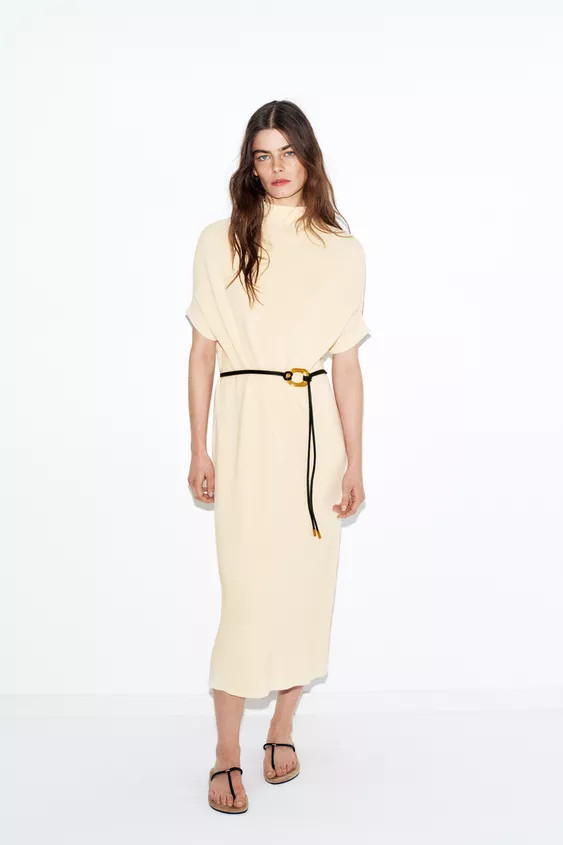 KNIT DRESS WITH BELT | Zara UK