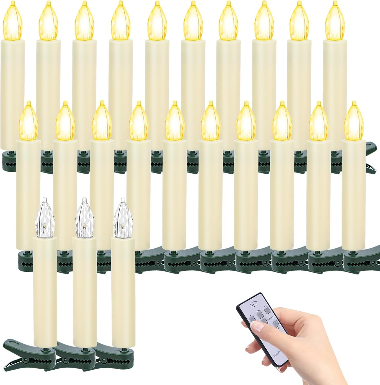 20 PCS Flickering Christmas Tree Candle Lights, Clip on Candles for Christmas Tree Battery Operat... | Amazon (US)