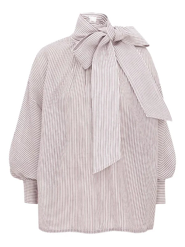 striped balloon-sleeve blouse | Farfetch Global
