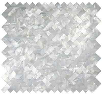 Handmade Seamless White Mother of Pearl Herrinbone Mosaic Tile For Bathroom Tile | eBay US