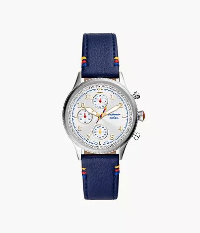 Southwest Airlines Limited Edition Retro Pilot Chronograph Blue Leather Watch | Fossil (US)