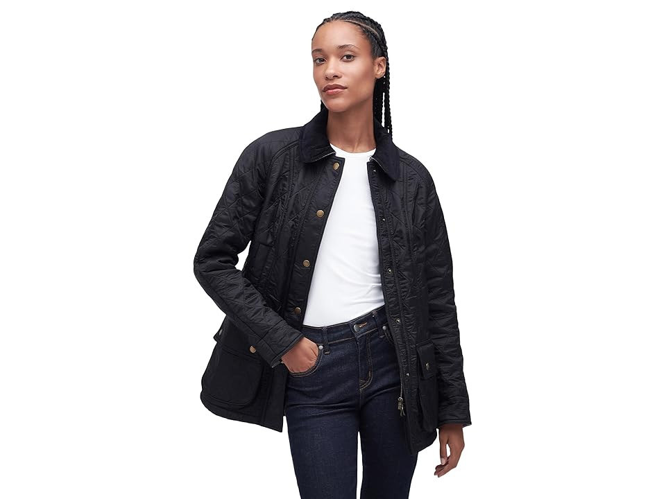 Barbour Barbour Beadnell Polarquilt Jacket Women's Clothing Black/Black : 12, Polyamide/Polyester | Zappos