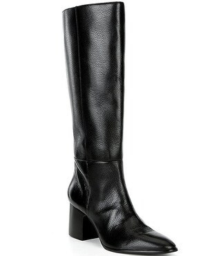 Tyrell Tumbled Leather Block Heel Tall Dress Boots | Dillard's