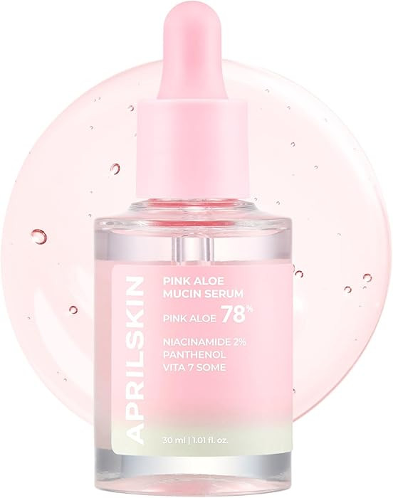 APRILSKIN Pink Aloe Mucin Serum 1.01 fl.oz (30ml) Hydrating 78% Jeju Aloe Mucin Formula with Non-... | Amazon (US)