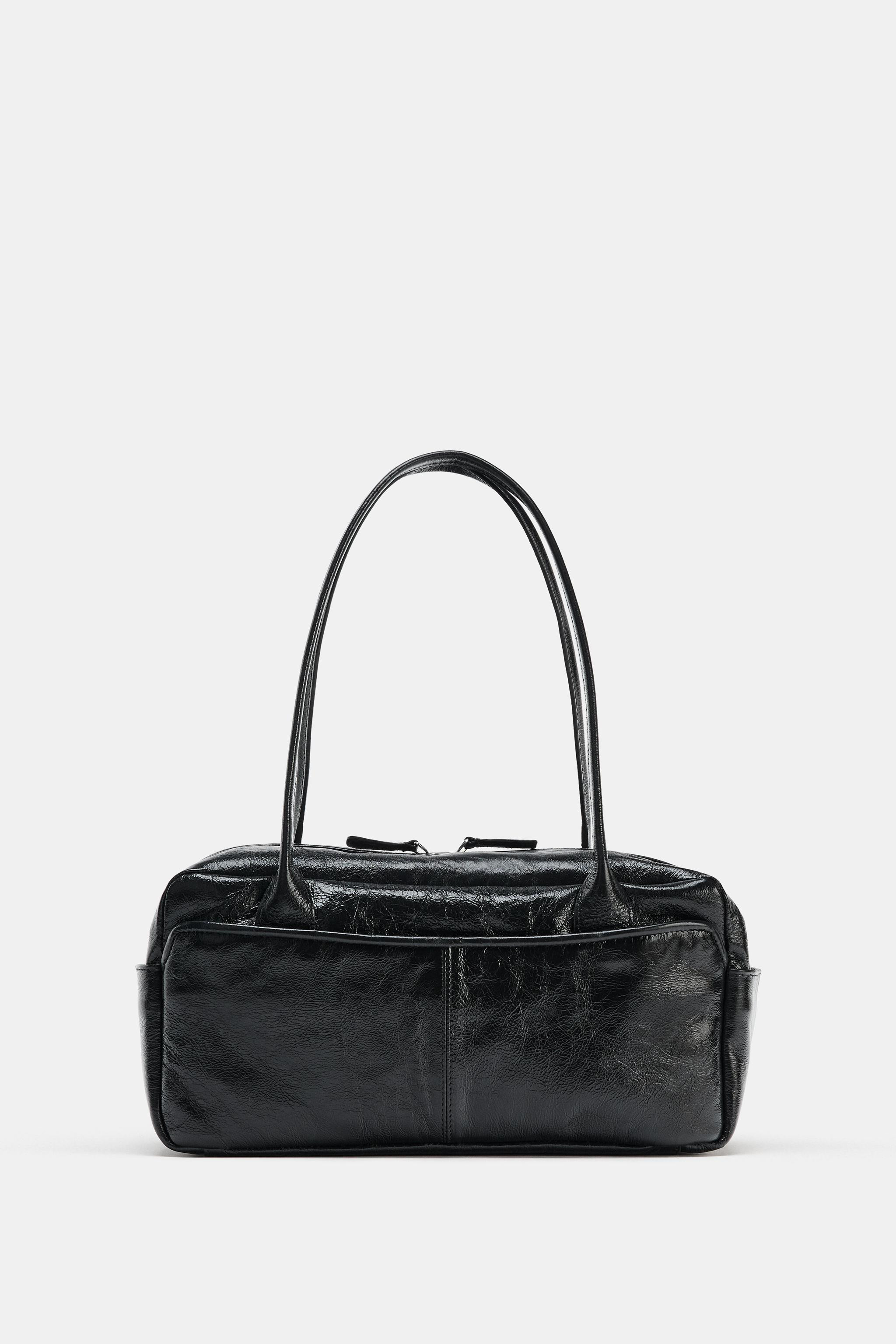 LEATHER BOWLING BAG | Zara UK