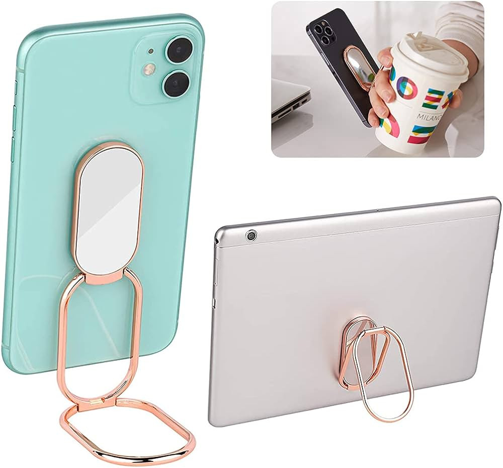 Cell Phone Ring Holder Finger Kickstand, CLZWiiN Foldable 360° Rotation Cellphone Stand for Desk... | Amazon (US)