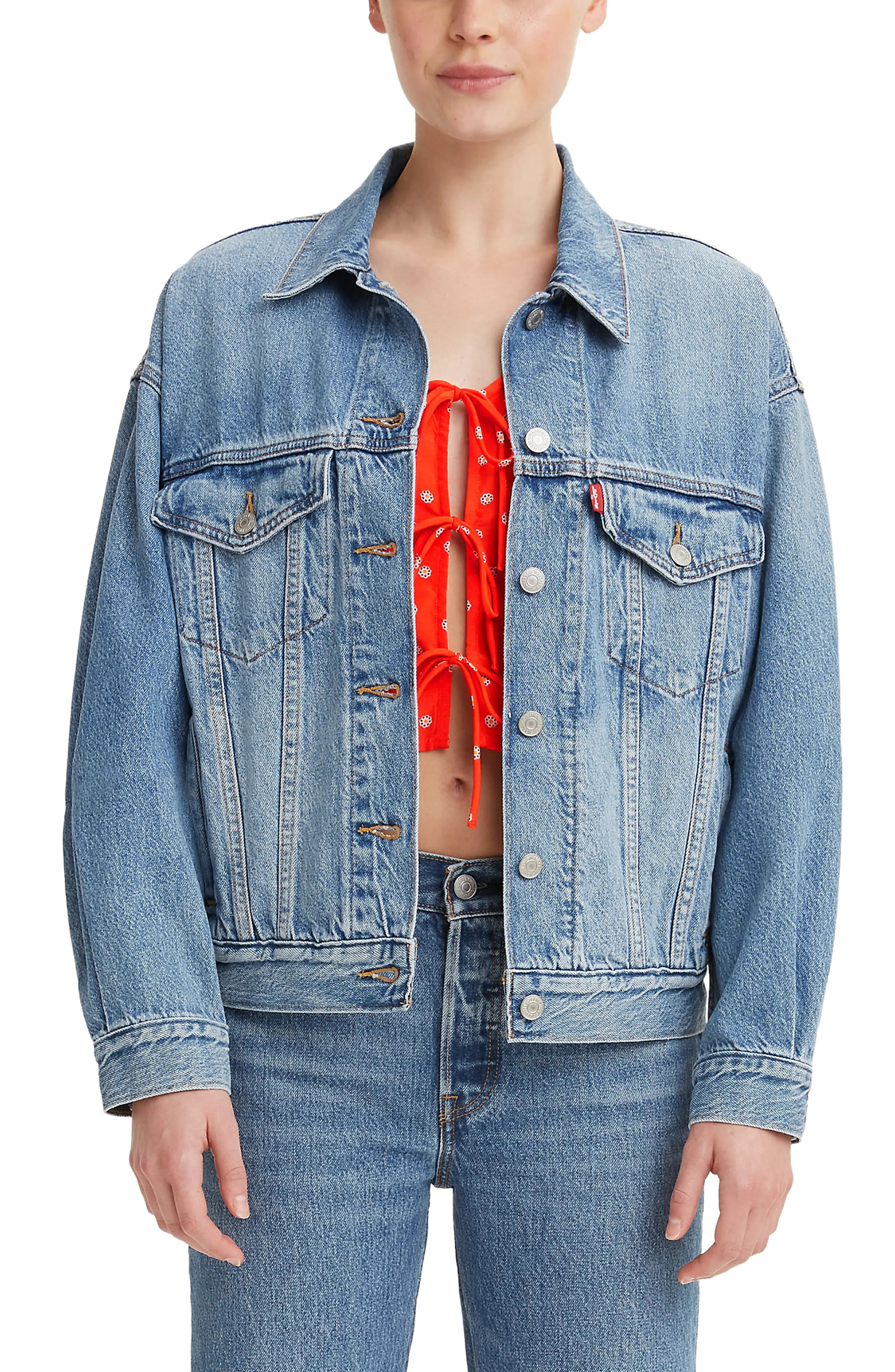 Levi's® '90s Denim Trucker Jacket in Soft As Butter Mid at Nordstrom Rack, Size Large | Nordstrom Rack