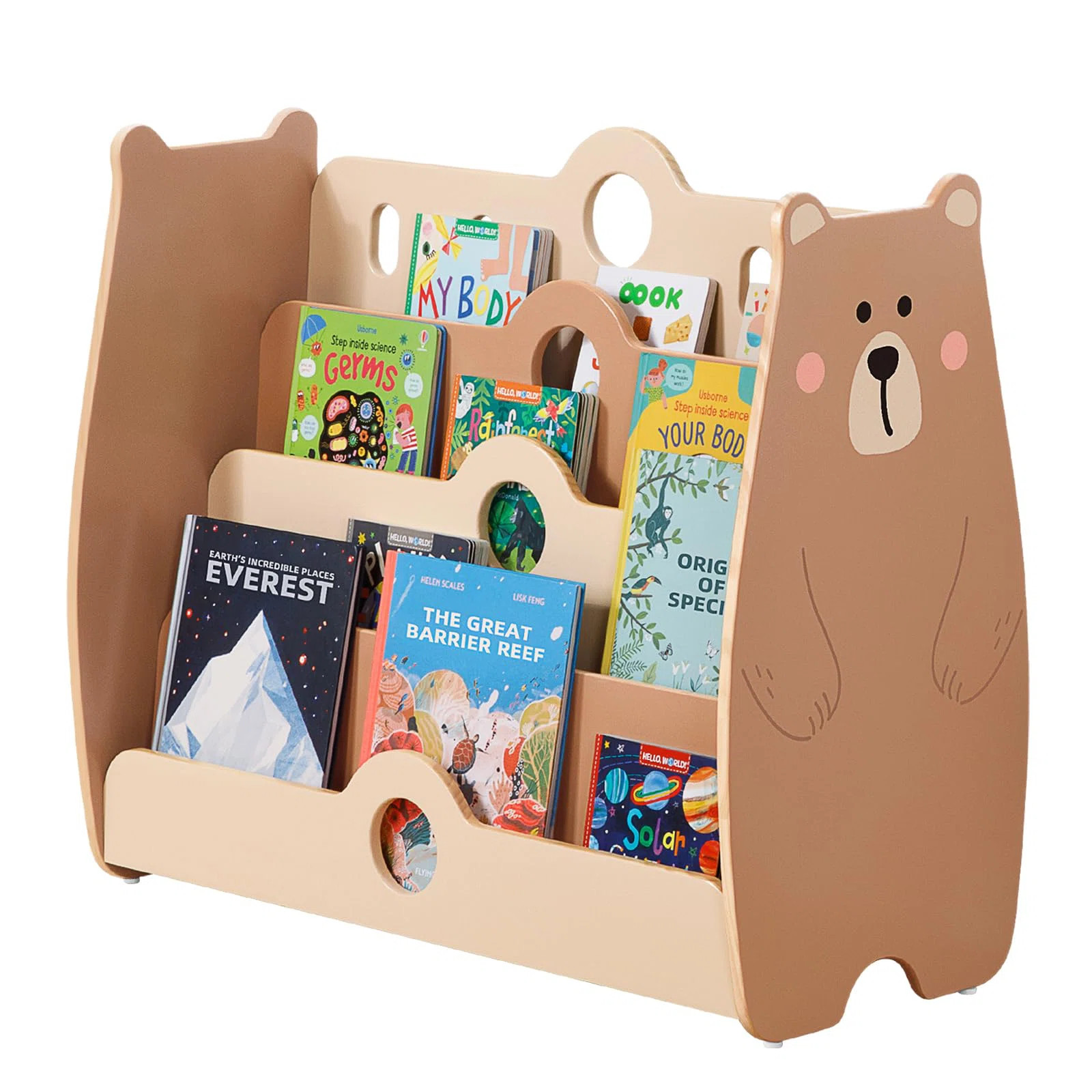 Redwood Rover Solid Wood Montessori Bookshelf, 4 Tier Kids Bookshelf | Wayfair | Wayfair North America