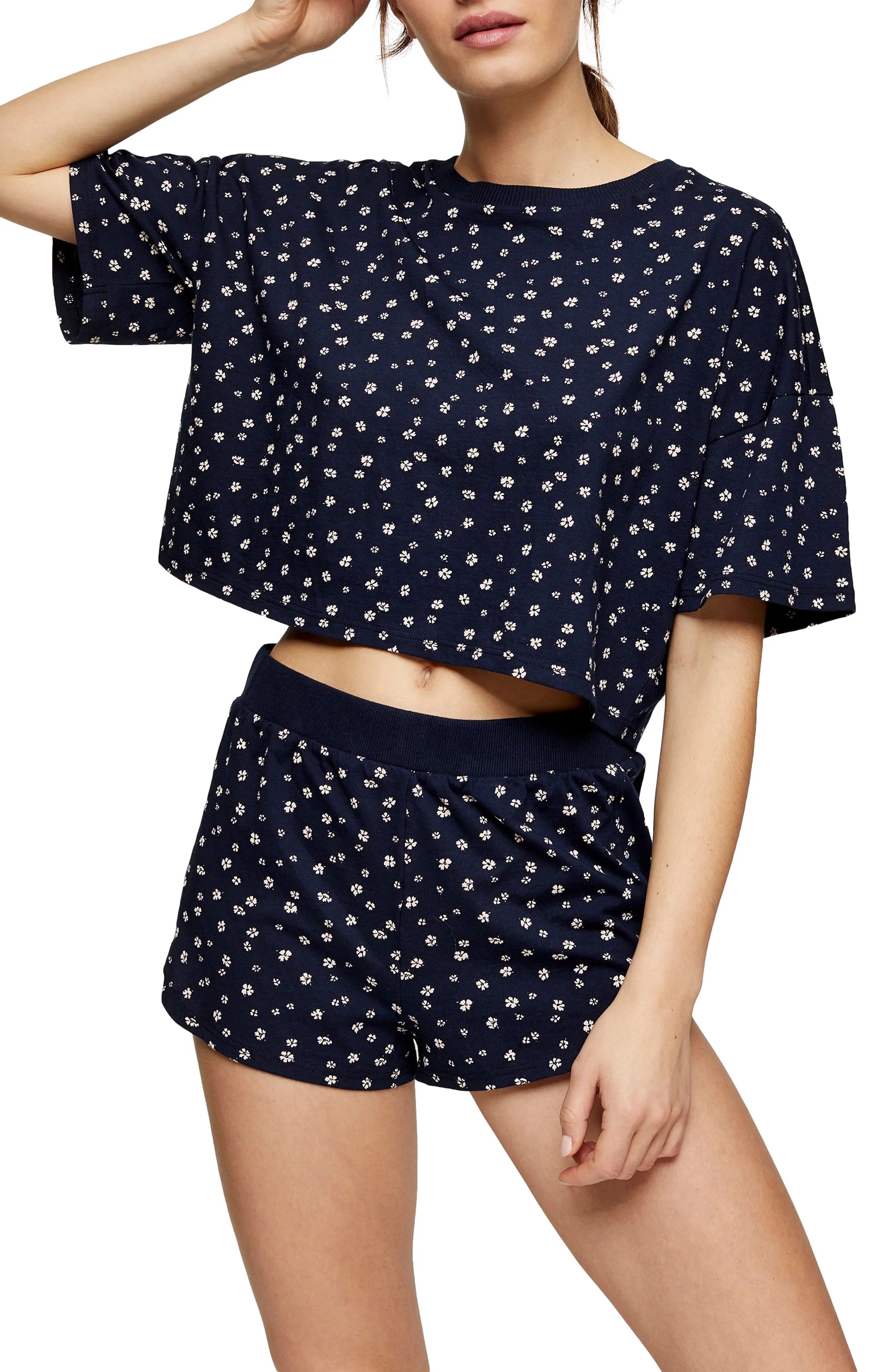 Women's Topshop Ditsy Floral Boxy Pajamas | Nordstrom