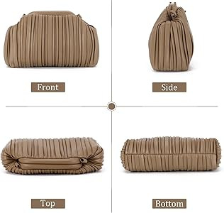 KUANG! Pu Leather Clutch Purse for Women Cloud Bag Formal Pleated Evening Clutch for Party | Amazon (US)