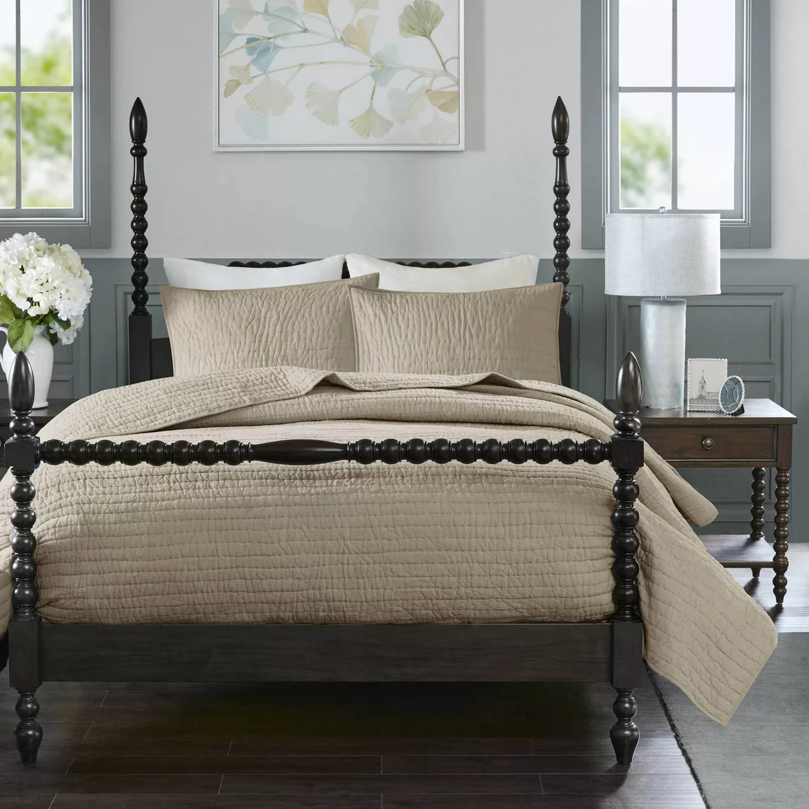 Madison Park Signature Serene 3-Piece Cotton Quilt Set with Shams, Linen | Kohl's
