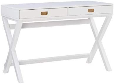 Linon Desk, White, 44"W x 20"D x 30"H + Free Shipping | Amazon (US)