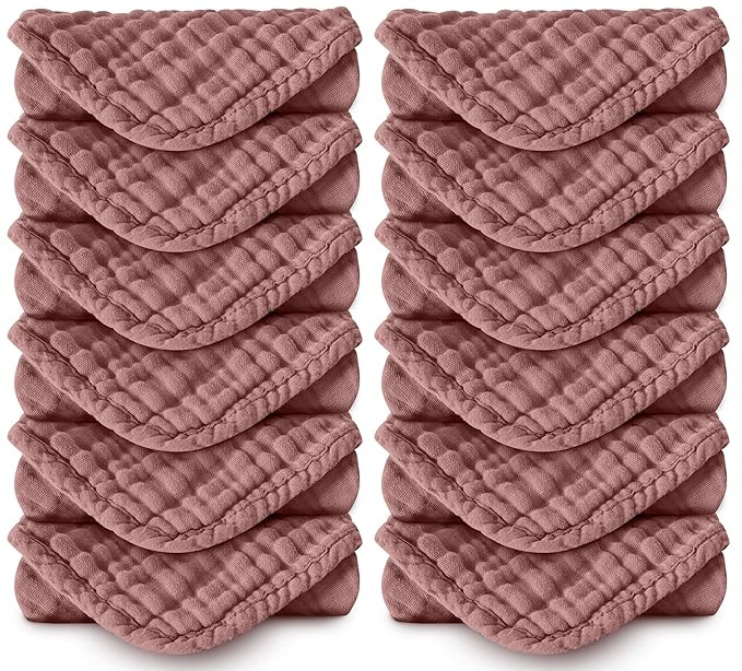 Muslin Burp Cloths 100% Cotton Large 20''x10'' Extra Soft and Absorbent Baby Wash Cloths Spit Up ... | Amazon (US)