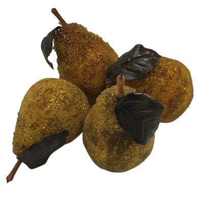 Vintage Lot of 4 Sugared Beaded Frosted Pears Fall Christmas Fruit Faux Fruit | eBay US