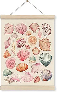 HRQKO Pink Coastal Cowgirl Wall Art Poster Hanger Frame, Seashell Wall Decor, Preppy Wall Decor, ... | Amazon (US)