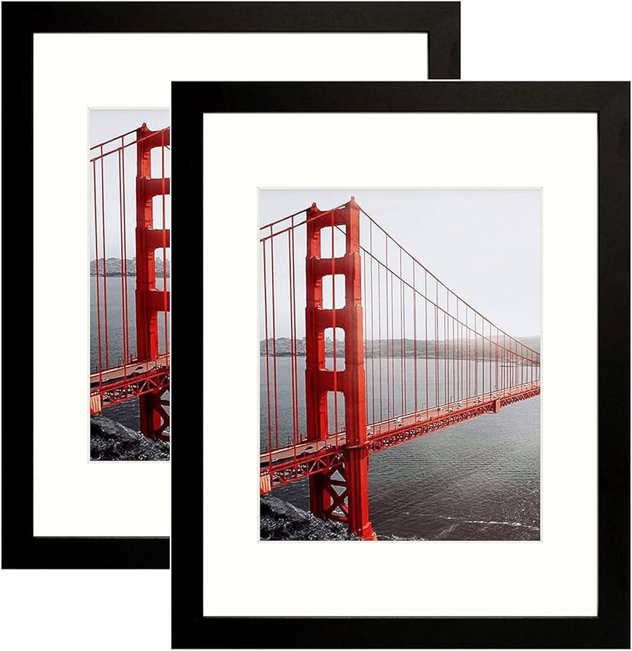 Frametory, 11x14 Picture Frame - Display 8x10 Photo with Ivory Color Mat - Wide Molding - Preinst... | Amazon (US)