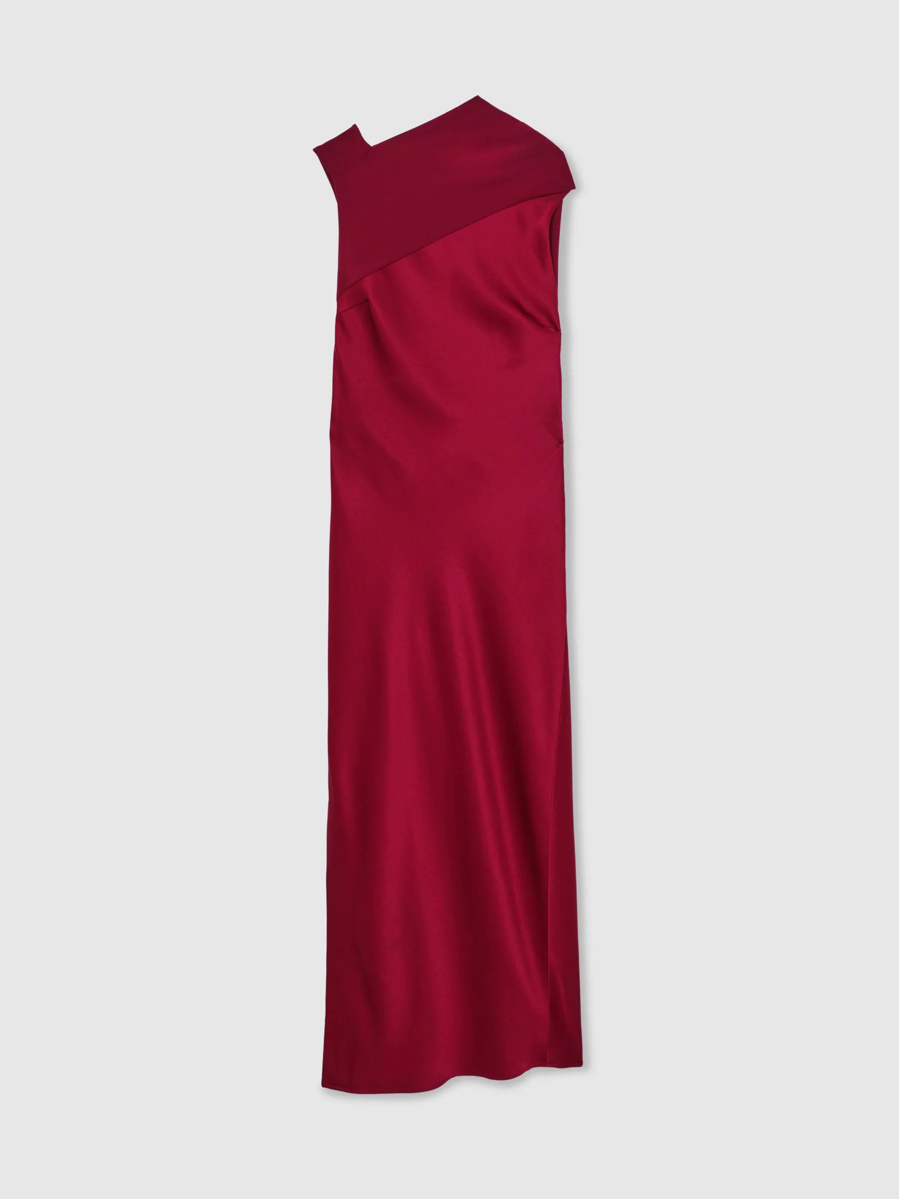Reiss Reiss Red Alula Satin Draped Open-Back Dress | Next US