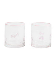 Set Of 2 Bow Double Old-Fashioned Glasses | TJ Maxx