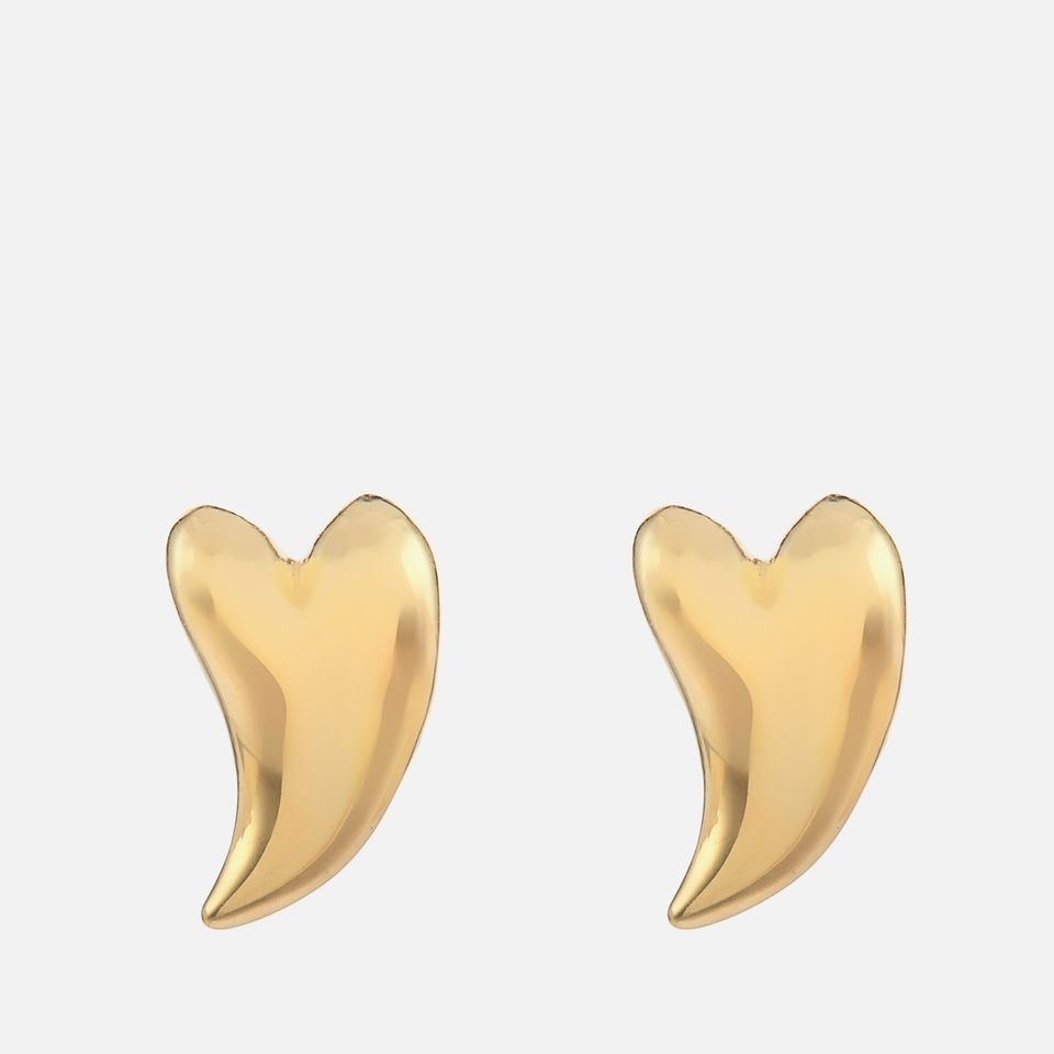 anna + nina Groovy Heart Gold-Plated Stud Earring | Mybag.com (Global) 