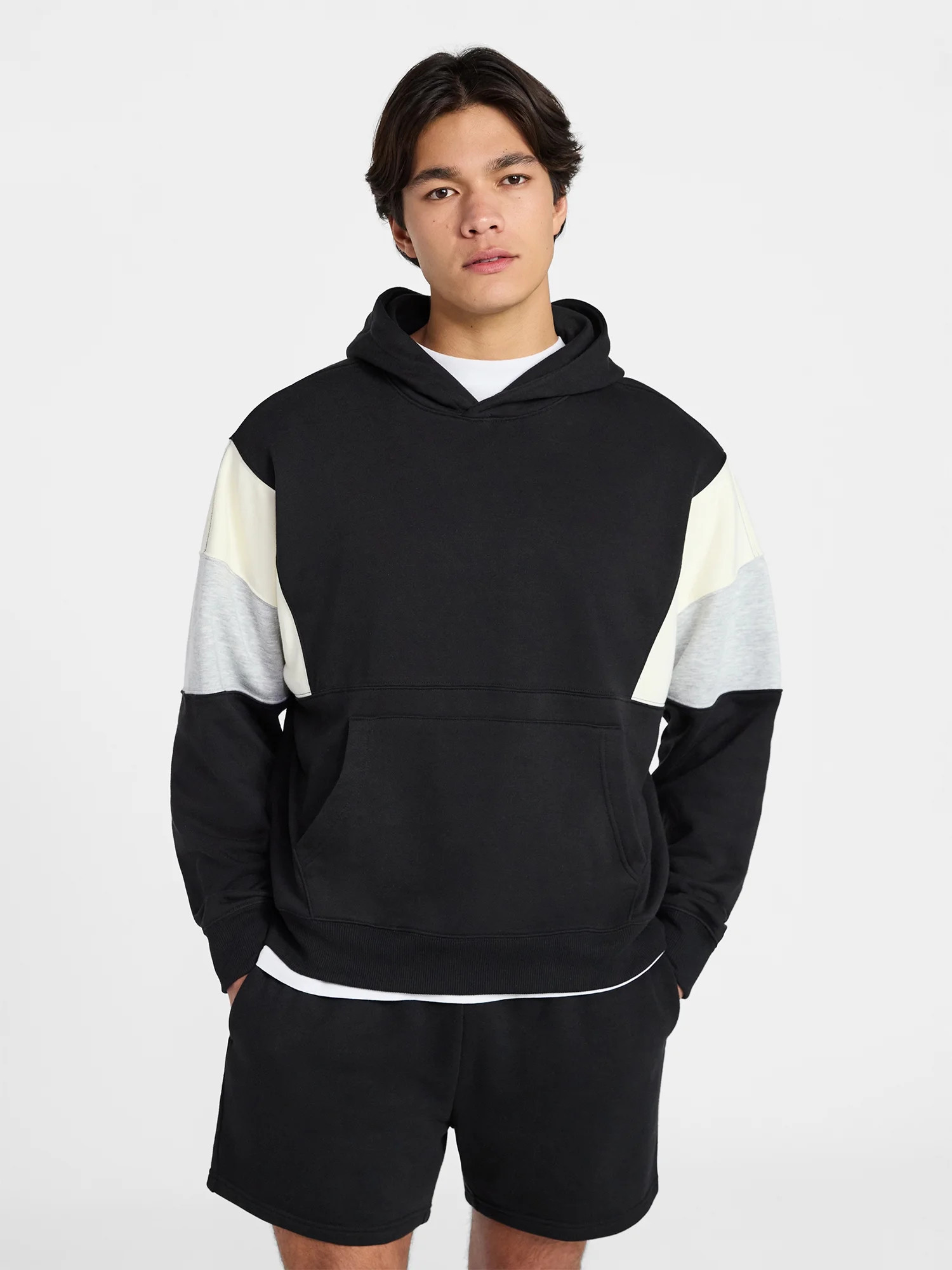 No Boundaries Colorblock Fleece Hoodie, Men's XS-5XL | Walmart (US)