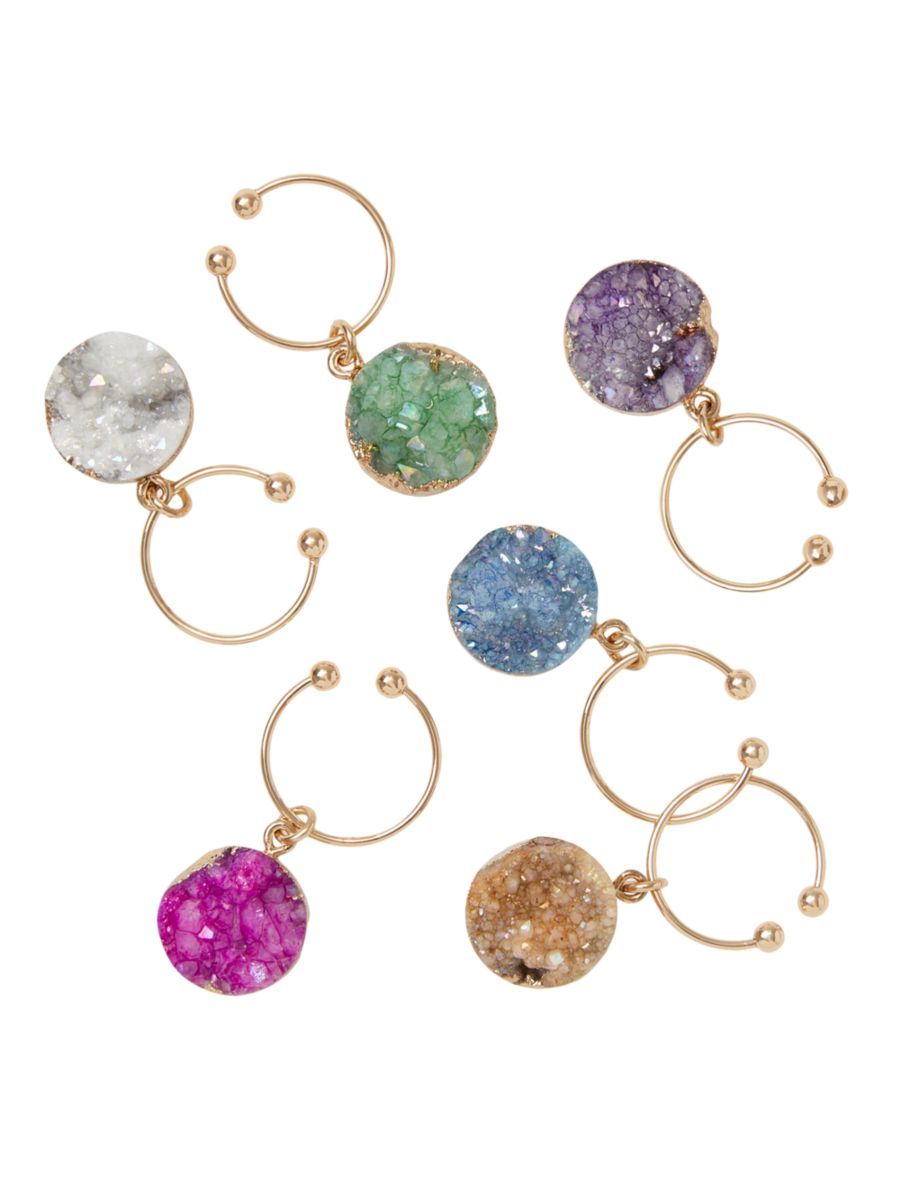 JOANNA BUCHANAN Druzy 6-Piece Wine Charm Set | Saks Fifth Avenue