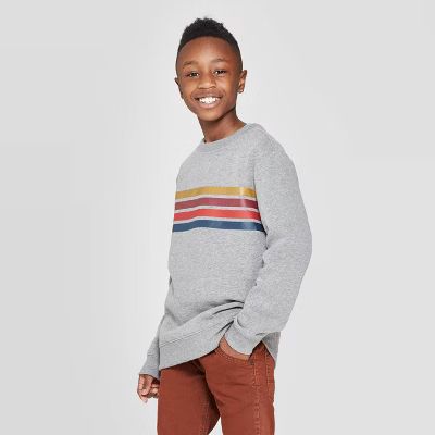 Boys' Graphic Crew Fleece Pullover - Cat & Jack™ Gray | Target