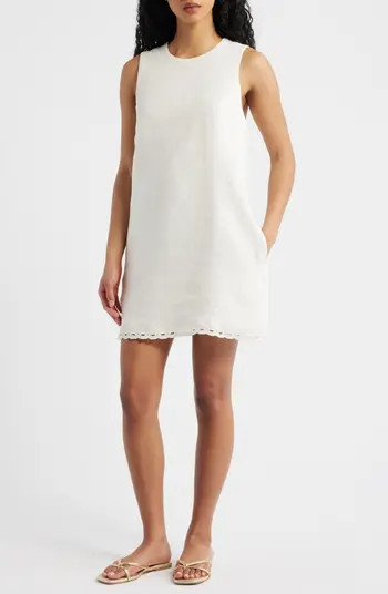 Madewell Embroidered Linen Mini Shift Dress | Nordstrom | Nordstrom