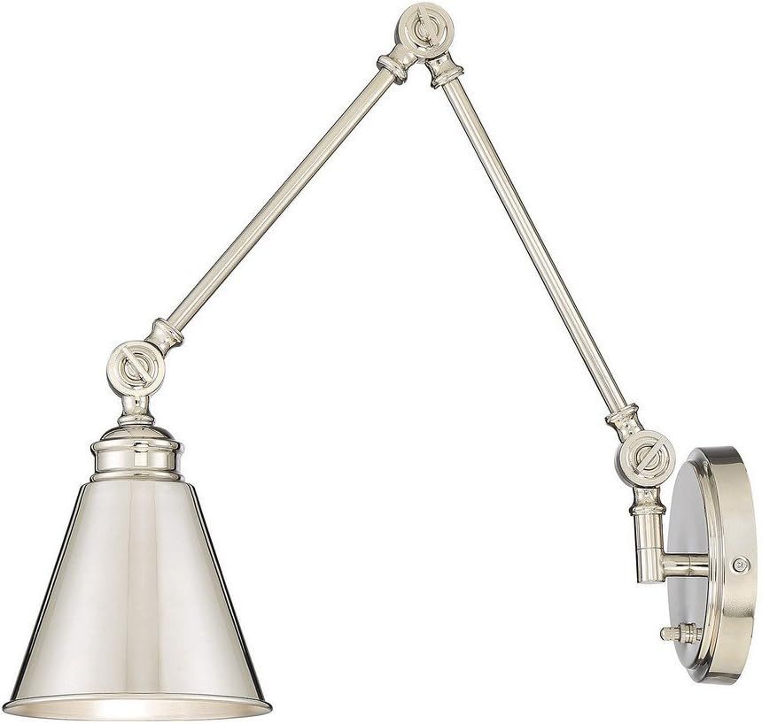 Savoy House Morland 1-Light Adjustable Sconce w/Plug in Polished Nickel 9-961CP-1-109 | Amazon (US)